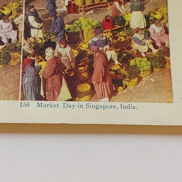 ANTIQUE Stereograph Card Singapore India/City of Havana DOUBLE SIDED - Picture 2 of 5